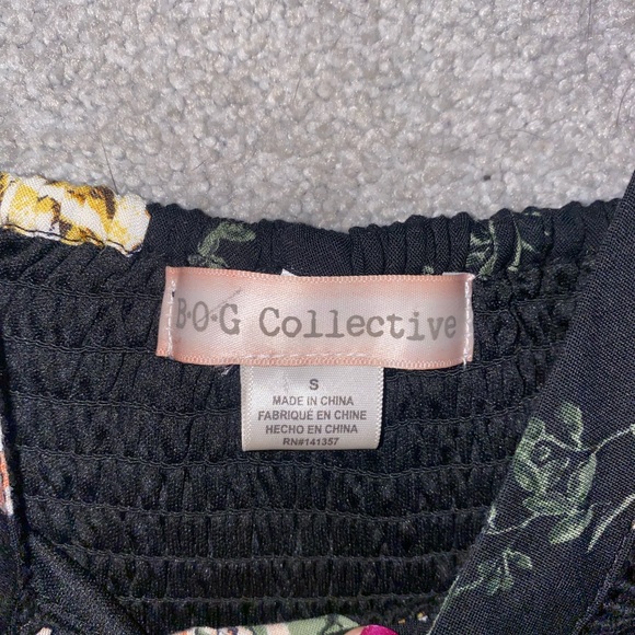 Black Flower Floral Mini Dress | Size: M | Bog Collection - Picture 4 of 4